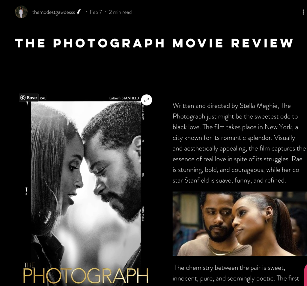 image of The photograph movie review, Issa Rae, and Lakeith Stanfield are pictured on a date
